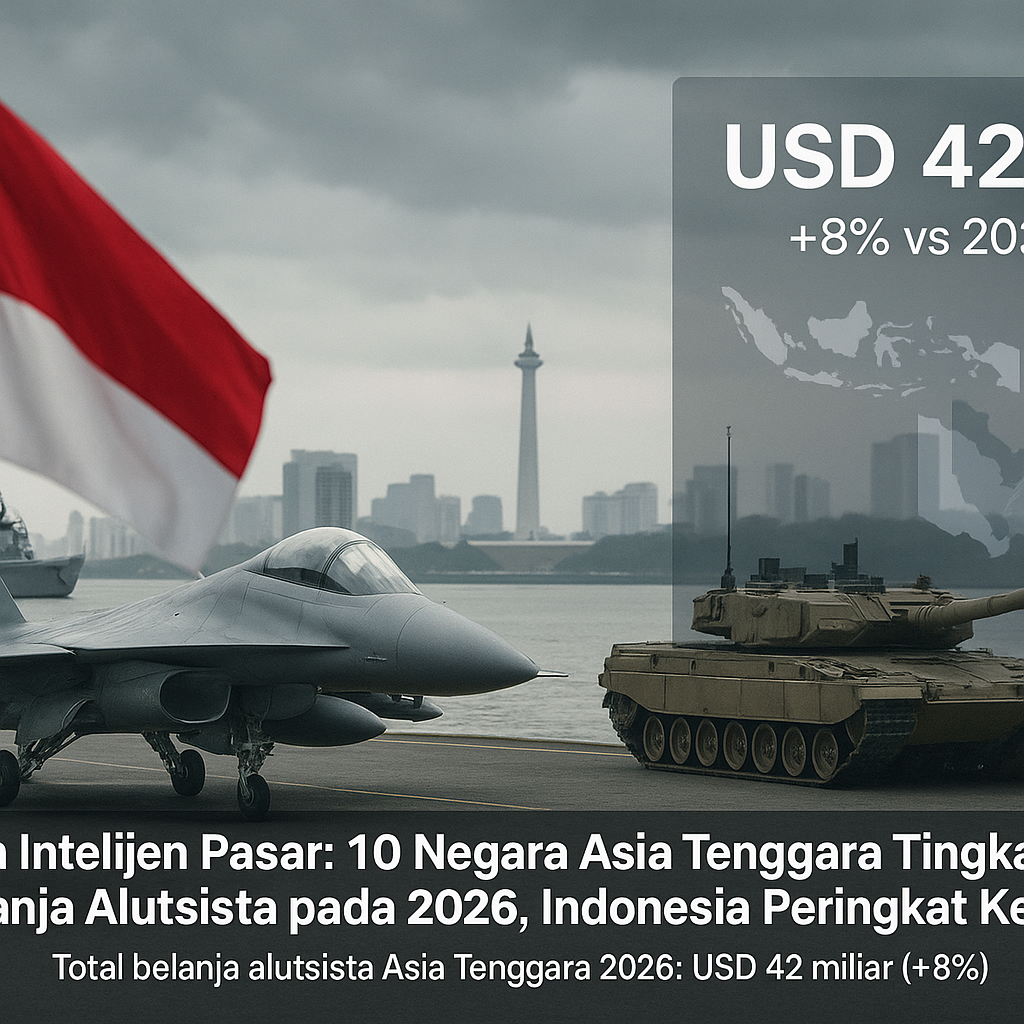 Data Intelijen Pasar: 10 Negara Asia Tenggara Tingkatkan Belanja Alutsista pada 2026, Indonesia Peringkat Kedua