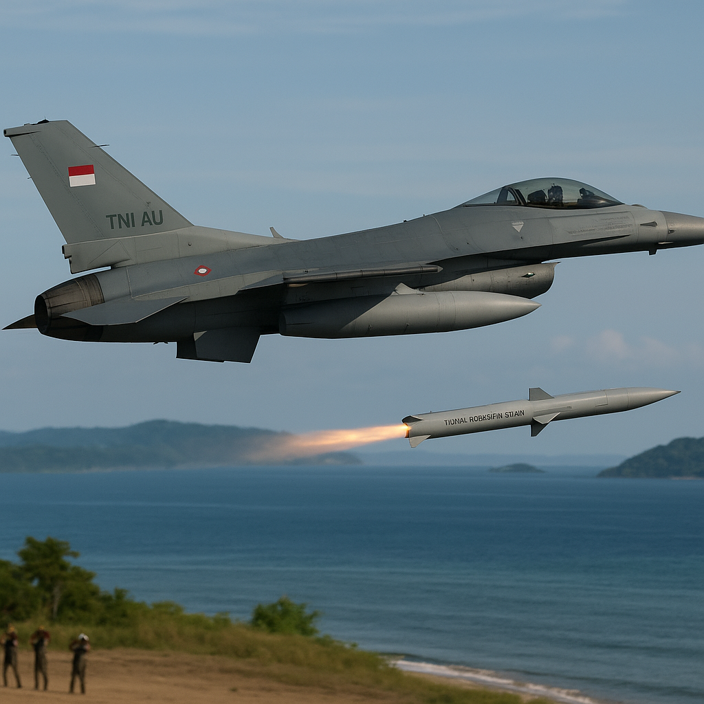 TNI AU Uji Coba Integrasi Rudal Jarak Jauh dengan Pesawat Tempur F-16 Fighting Falcon