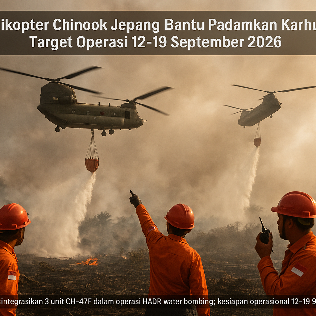 3 Helikopter Chinook Jepang Bantu Padamkan Karhutla RI, Target Operasi 12-19 September 2026