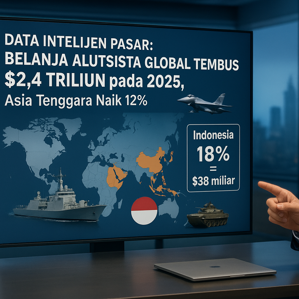 Data Intelijen Pasar: Belanja Alutsista Global Tembus $2,4 Triliun pada 2025, Asia Tenggara Naik 12%