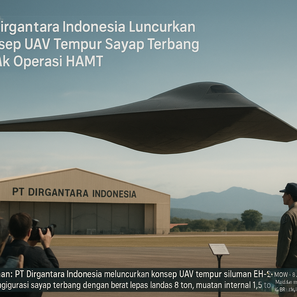 PT Dirgantara Indonesia Luncurkan Konsep UAV Tempur Sayap Terbang untuk Operasi HAMT