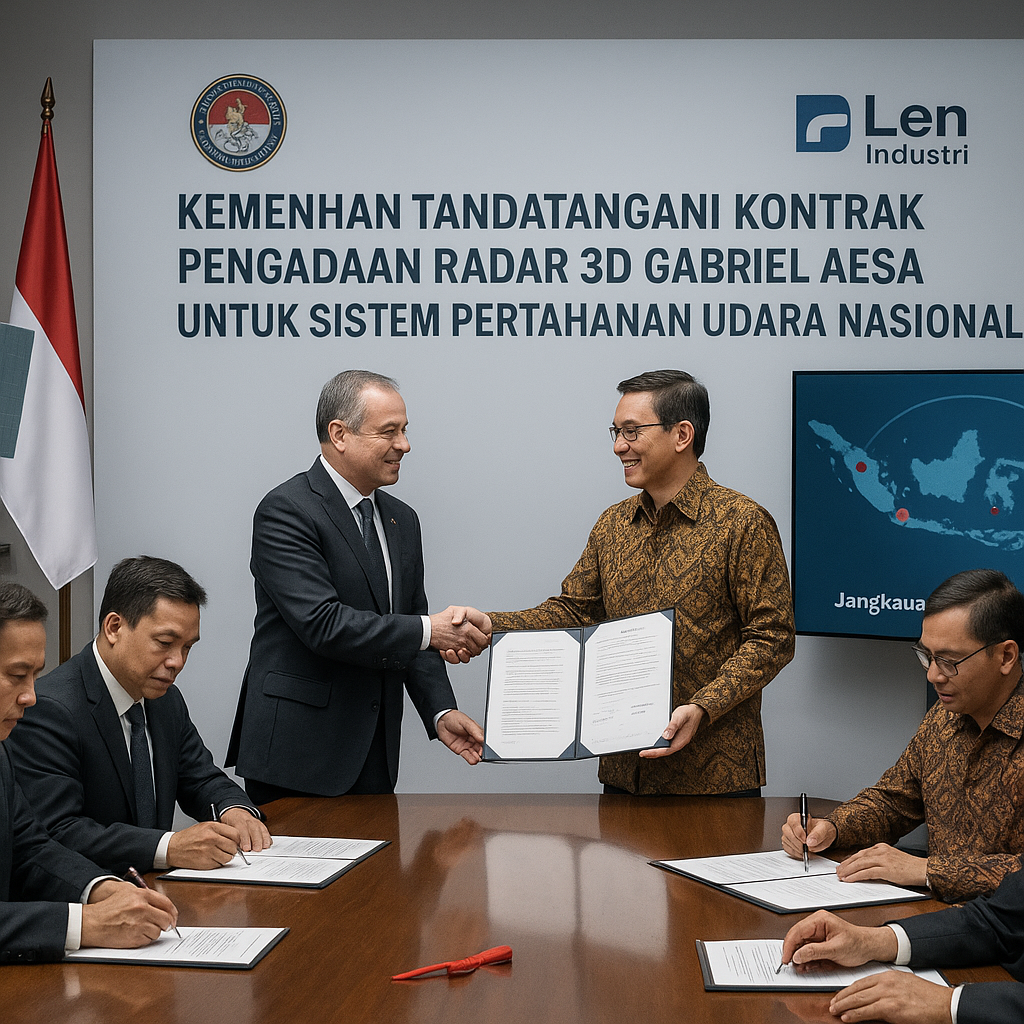 Kemenhan Tandatangani Kontrak Pengadaan Radar 3D Gabriel AESA untuk Sistem Pertahanan Udara Nasional