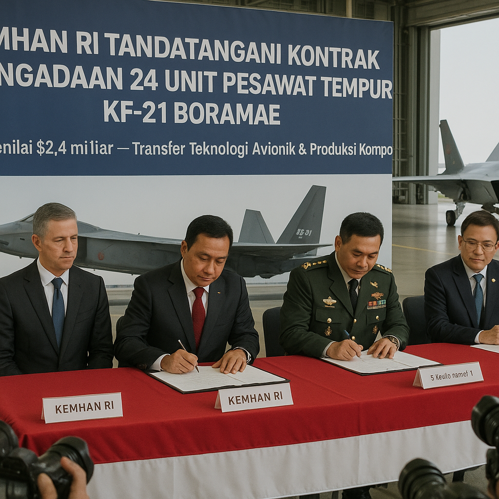 Kemhan RI Tandatangani Kontrak Pengadaan 24 Unit Pesawat Tempur KF-21 Boramae untuk Skadron Udara 1