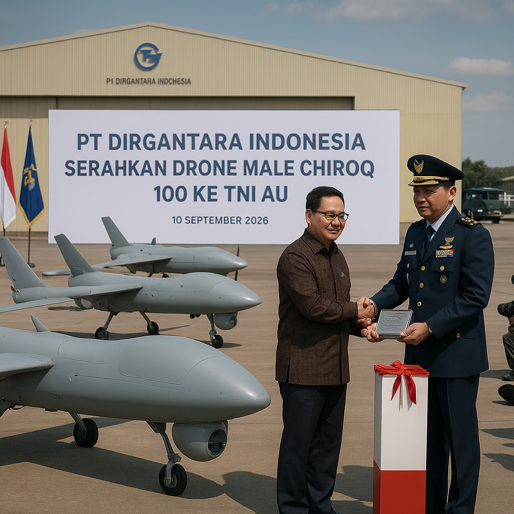 PT Dirgantara Indonesia Serahkan Drone MALE Chiroq 100 ke TNI AU