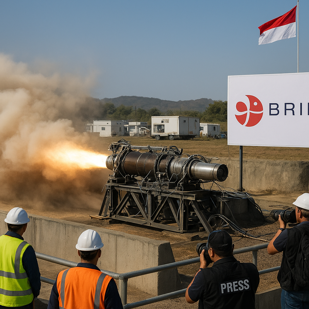 Pusat Teknologi Roket BRIN Uji Statis Motor Roket Diameter Medium untuk Kendali Rudal