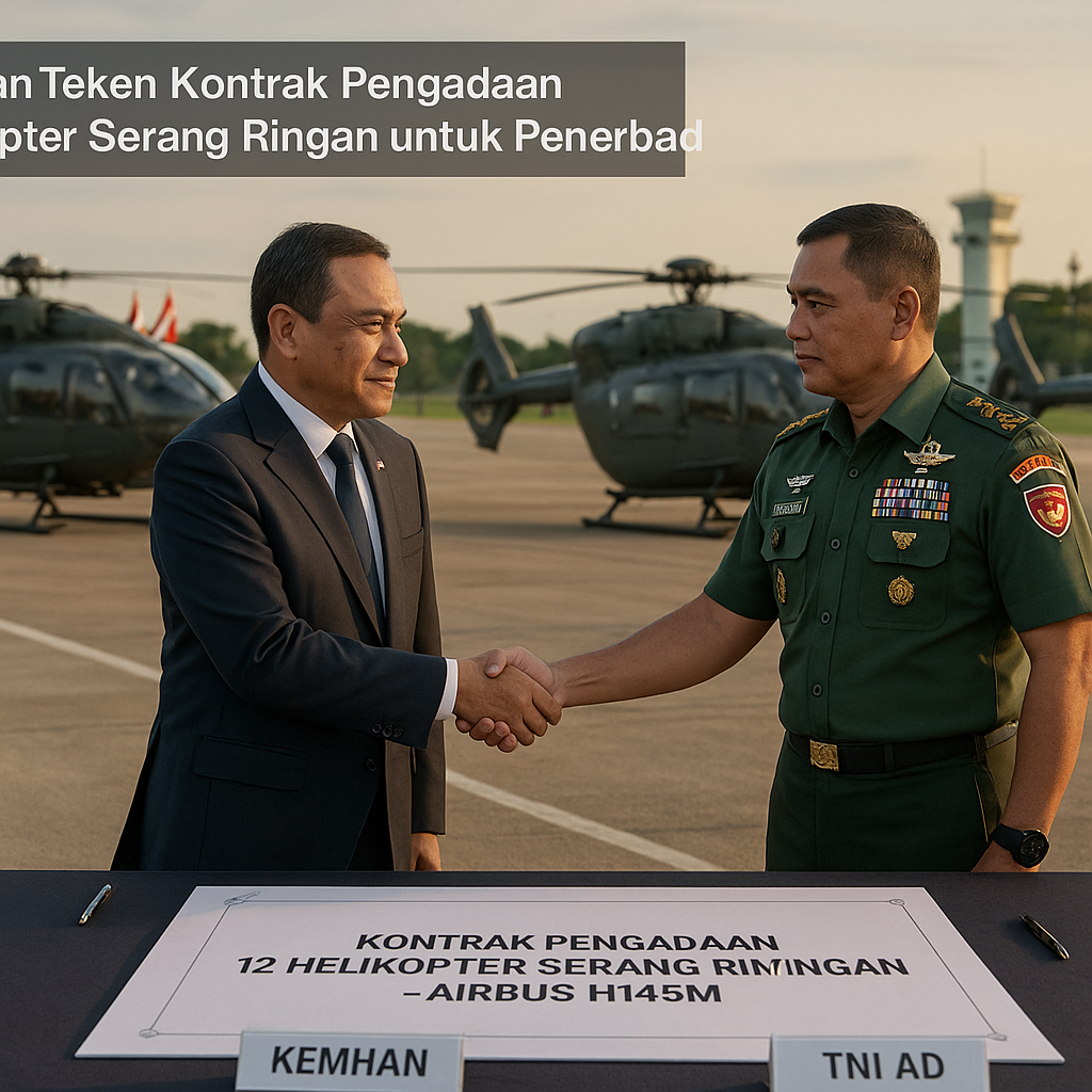 Kemhan Teken Kontrak Pengadaan Helikopter Serang Ringan untuk Penerbad