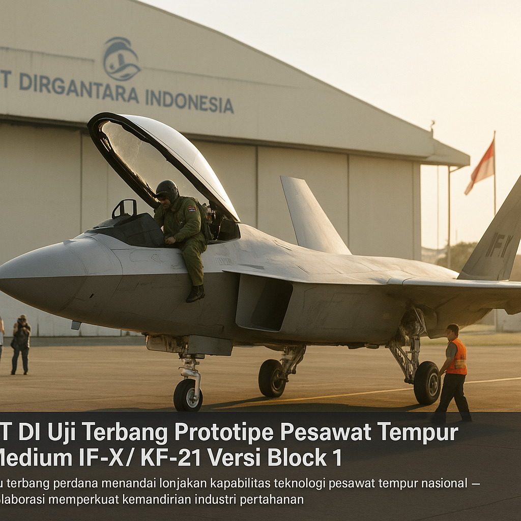 PT DI Uji Terbang Prototipe Pesawat Tempur Medium IF-X/ KF-21 versi Block 1