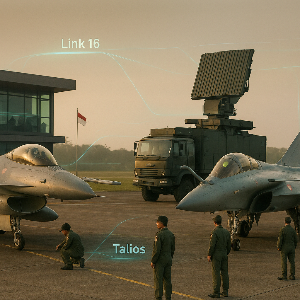 TNI AU Uji Coba Integrasi Sistem Pertahanan Udara Nasional dengan Platform F-16 dan Rafale