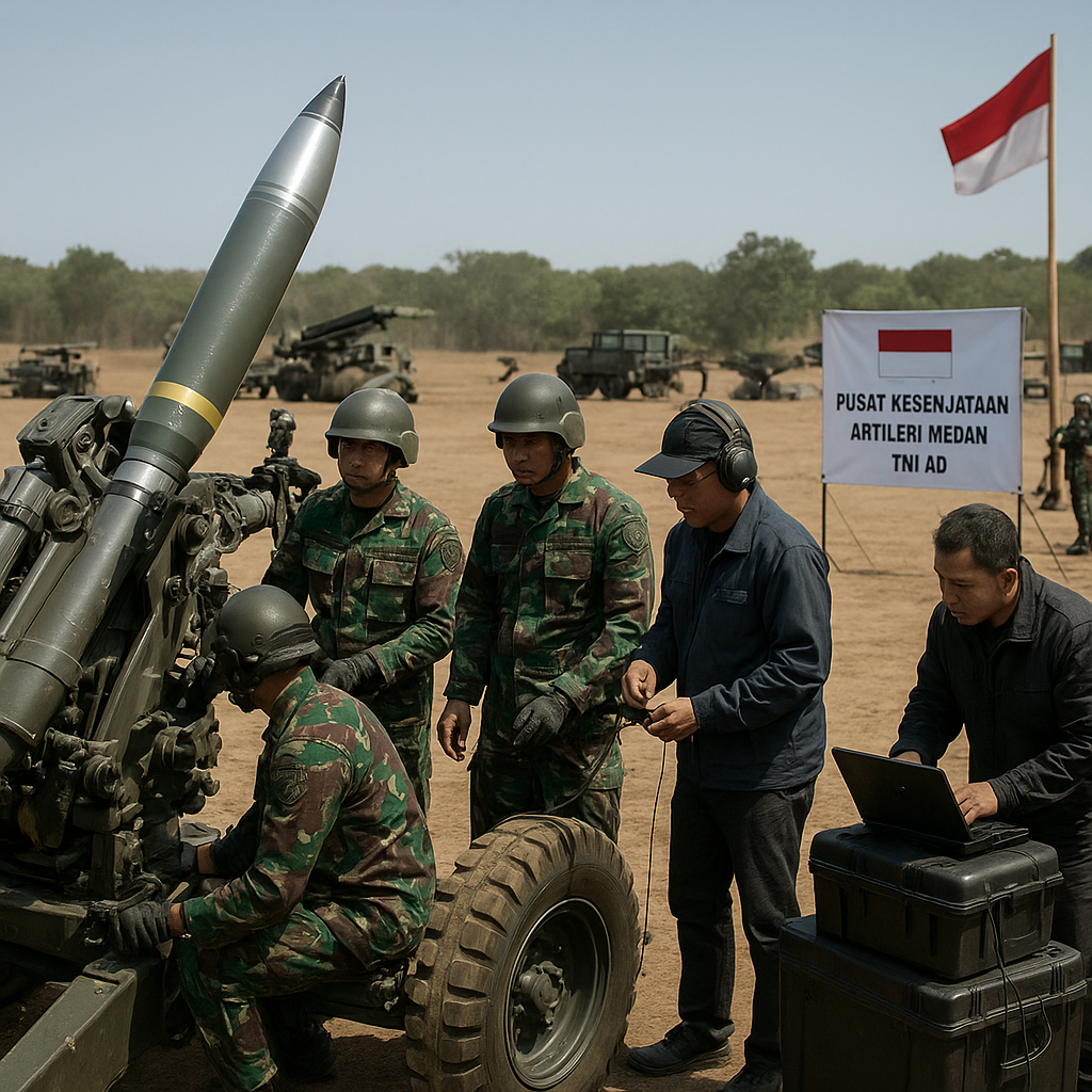 Pusat Teknologi Artileri TNI AD Uji Coba Amunisi Kendali Presisi (PGK) Buatan Lokal