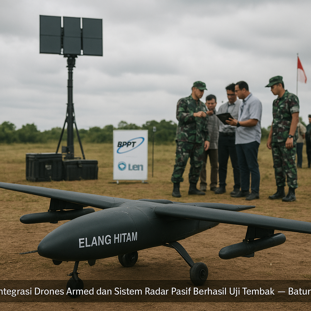 Integrasi Drones Armed dan Sistem Radar Pasif Buatan Dalam Negeri Berhasil Uji Tembak di Pusat Latihan Tempur Baturaja