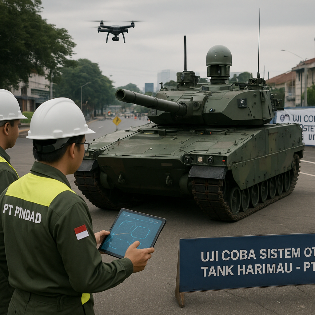 PT Pindad Uji Coba Sistem Otonom pada Tank Harimau, Tingkatkan Survivability di Medan Urban