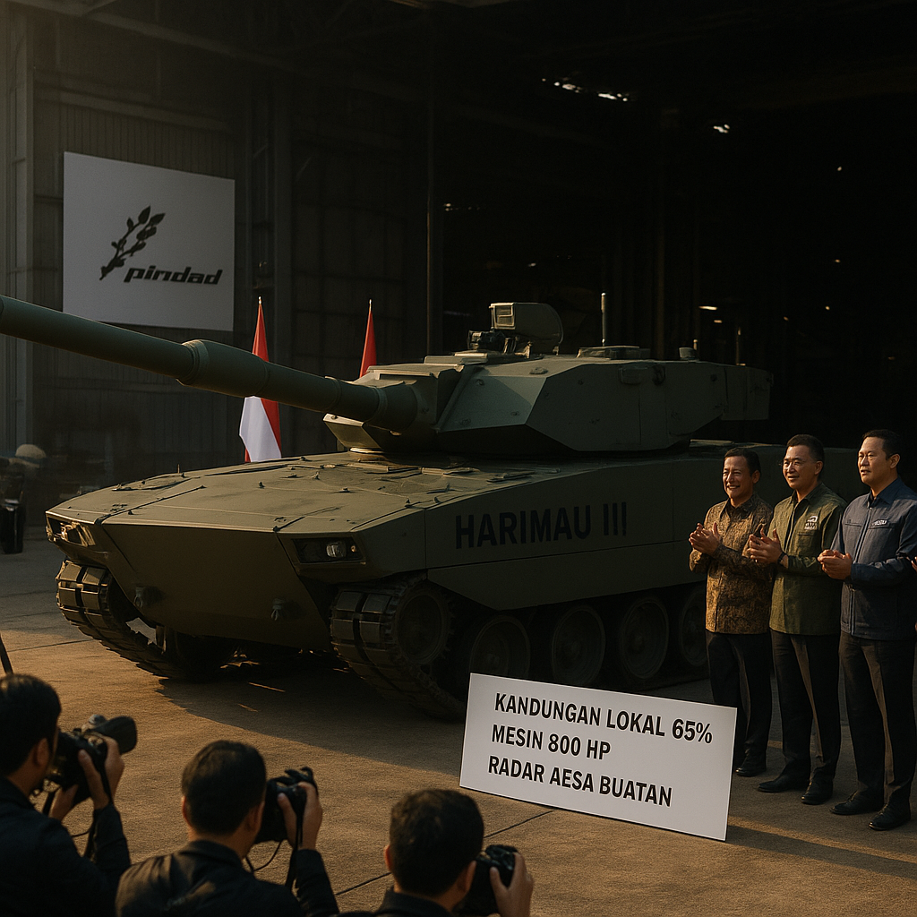 PT Pindad Luncurkan Prototipe Tank Medium Generasi Baru dengan Kandungan Lokal 65%