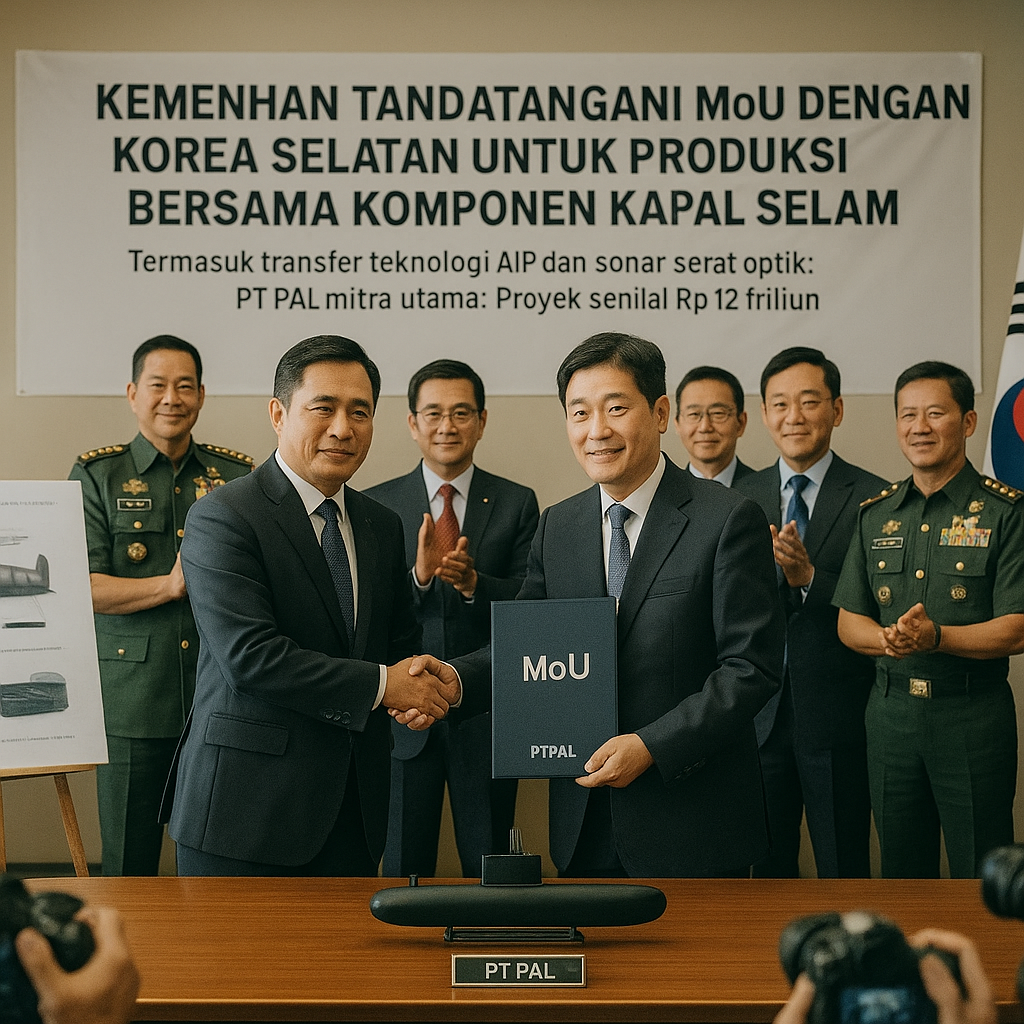 Kemenhan Tandatangani MoU dengan Korea Selatan untuk Produksi Bersama Komponen Kapal Selam