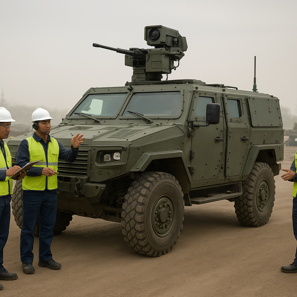 PT Pindad Uji Coba Prototipe Kendaraan Tempur Medium 4x4 dengan Senjata Otomatis Terkendali Jauh