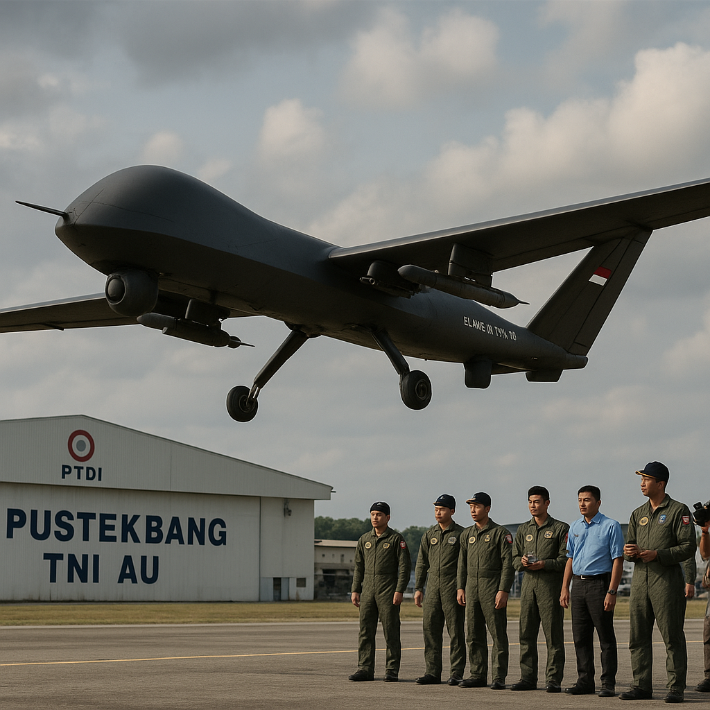 Riset & Inovasi: PUSTEKBANG TNI AU Uji Terbang Drone Tempur Elang Hitam V2