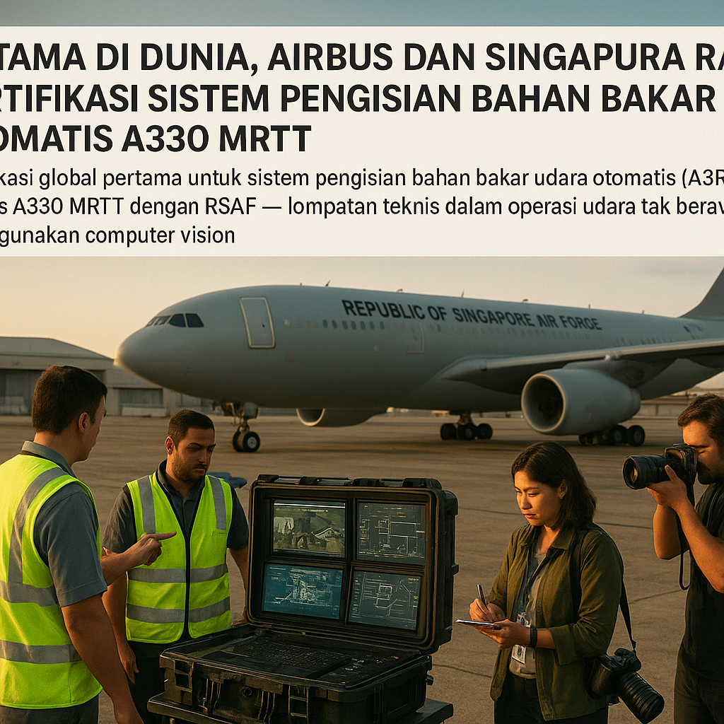 Pertama di Dunia, Airbus dan Singapura Raih Sertifikasi Sistem Pengisian Bahan Bakar Otomatis A330 MRTT