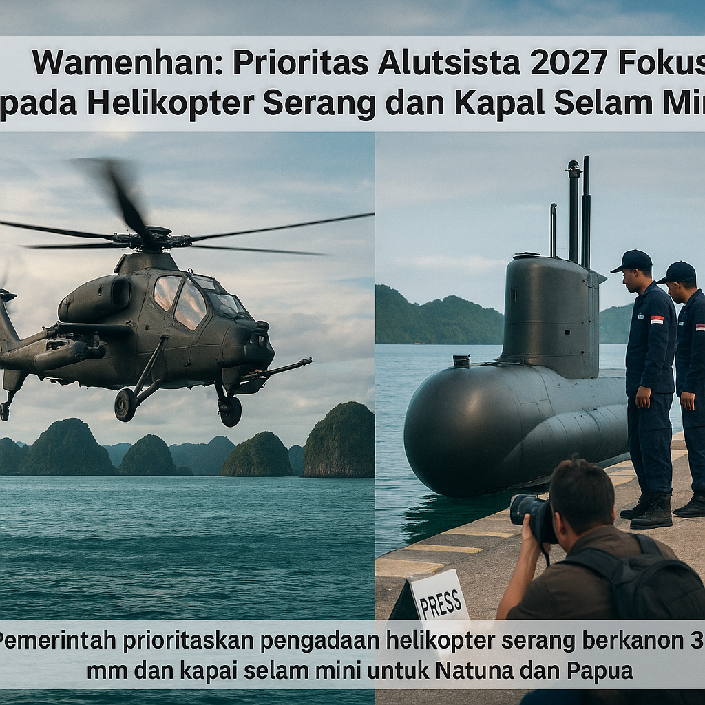 Wamenhan: Prioritas Alutsista 2027 Fokus pada Helikopter Serang dan Kapal Selam Mini