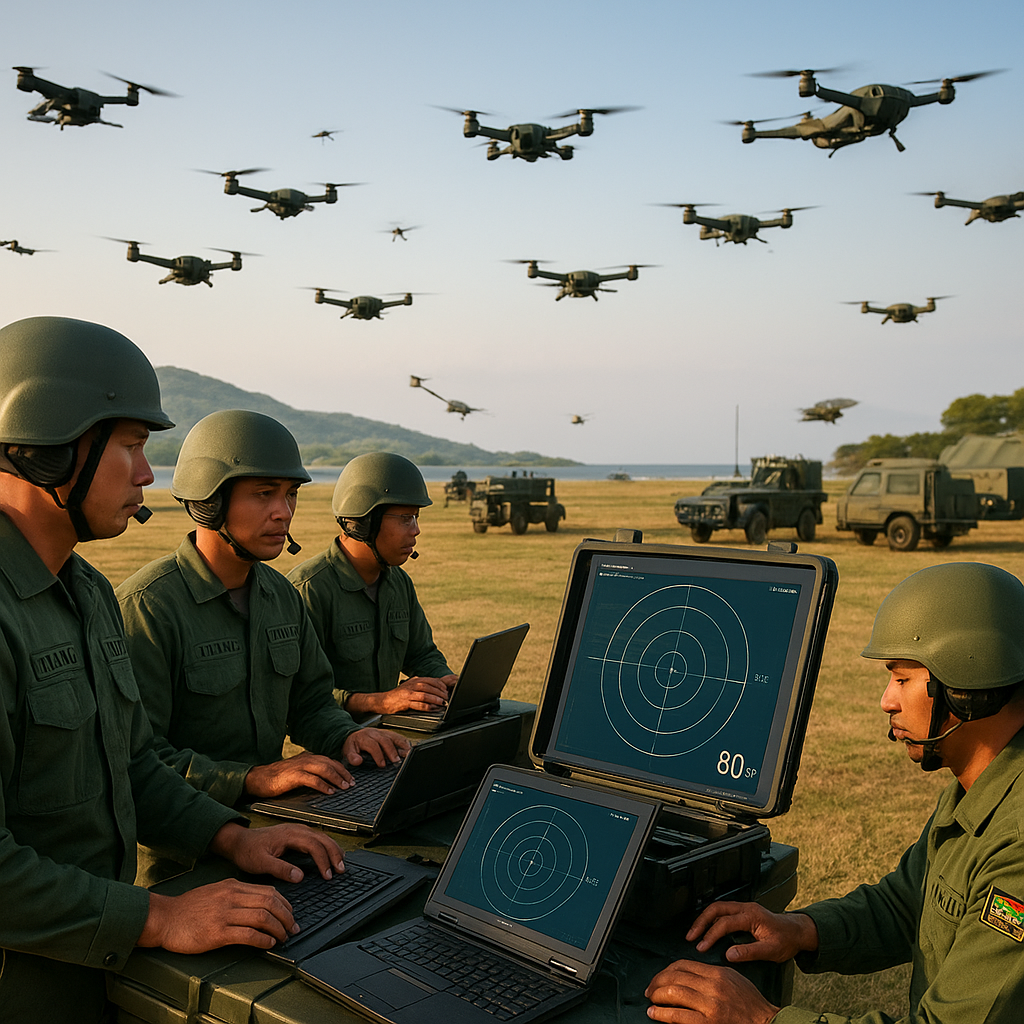 TNI AD Uji Coba Sistem Pertahanan Udara Berbasis Drone AI di Situbondo