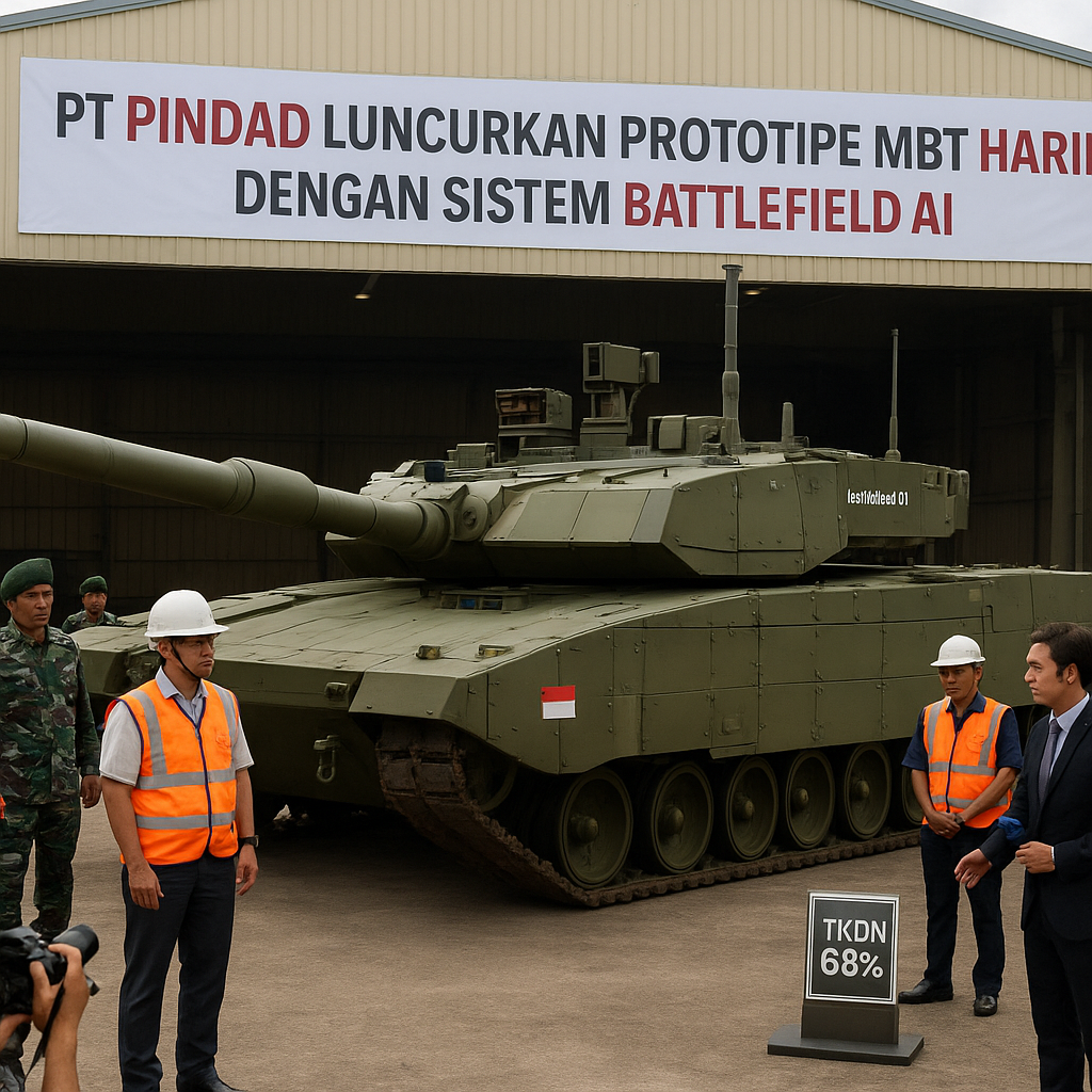 PT Pindad Luncurkan Prototipe MBT Harimau III dengan Sistem Battlefield AI