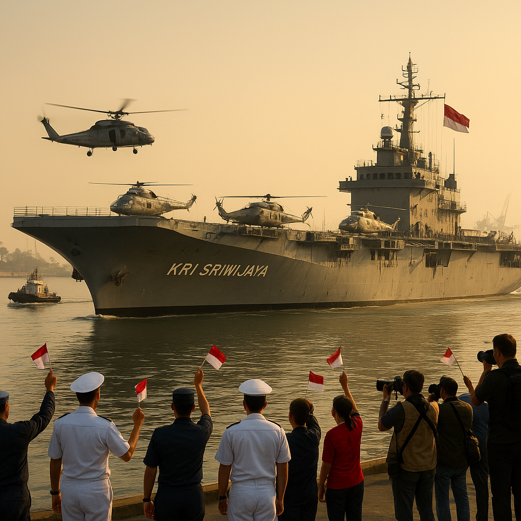 Era Prabowo, Alutsista Baru Berdatangan ke Tanah Air: Kapal Induk KRI Sriwijaya Resmi Tiba