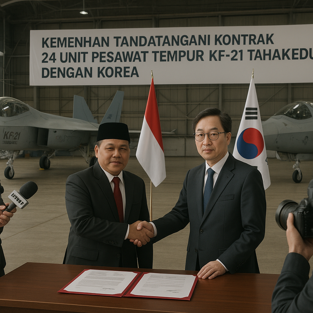 Kemenhan Tandatangani Kontrak 24 Unit Pesawat Tempur KF-21 Tahap Kedua dengan Korea