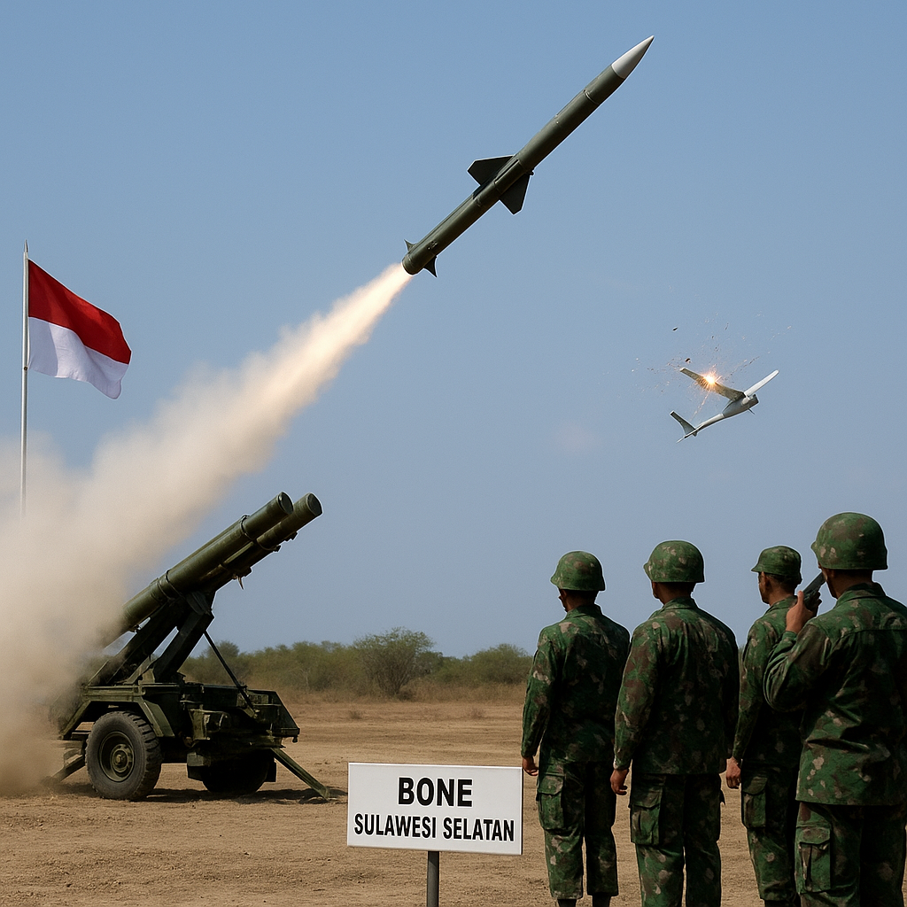 Uji Fungsi Rudal Darat ke Udara Starstreak di Bone, Sulawesi Selatan Berhasil Tembak Target