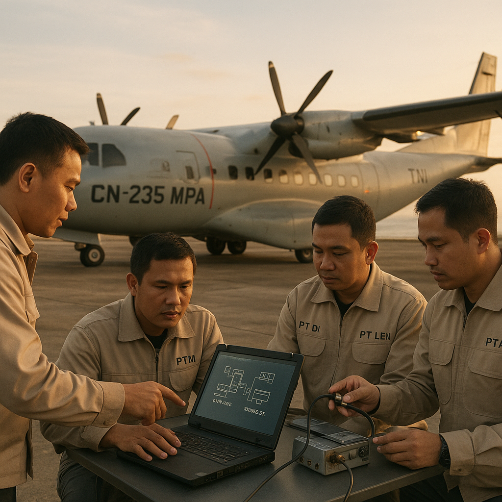 PT Len dan PTDI Sukses Uji Integrasi Data Link 14 dan 16 pada CN-235 MPA Patroli Maritim