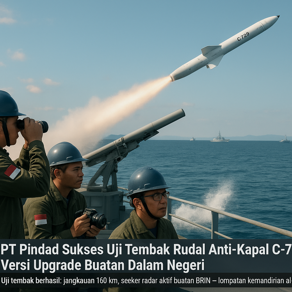 PT Pindad Sukses Uji Tembak Rudal Anti-Kapal C-705 Versi Upgrade Buatan Dalam Negeri
