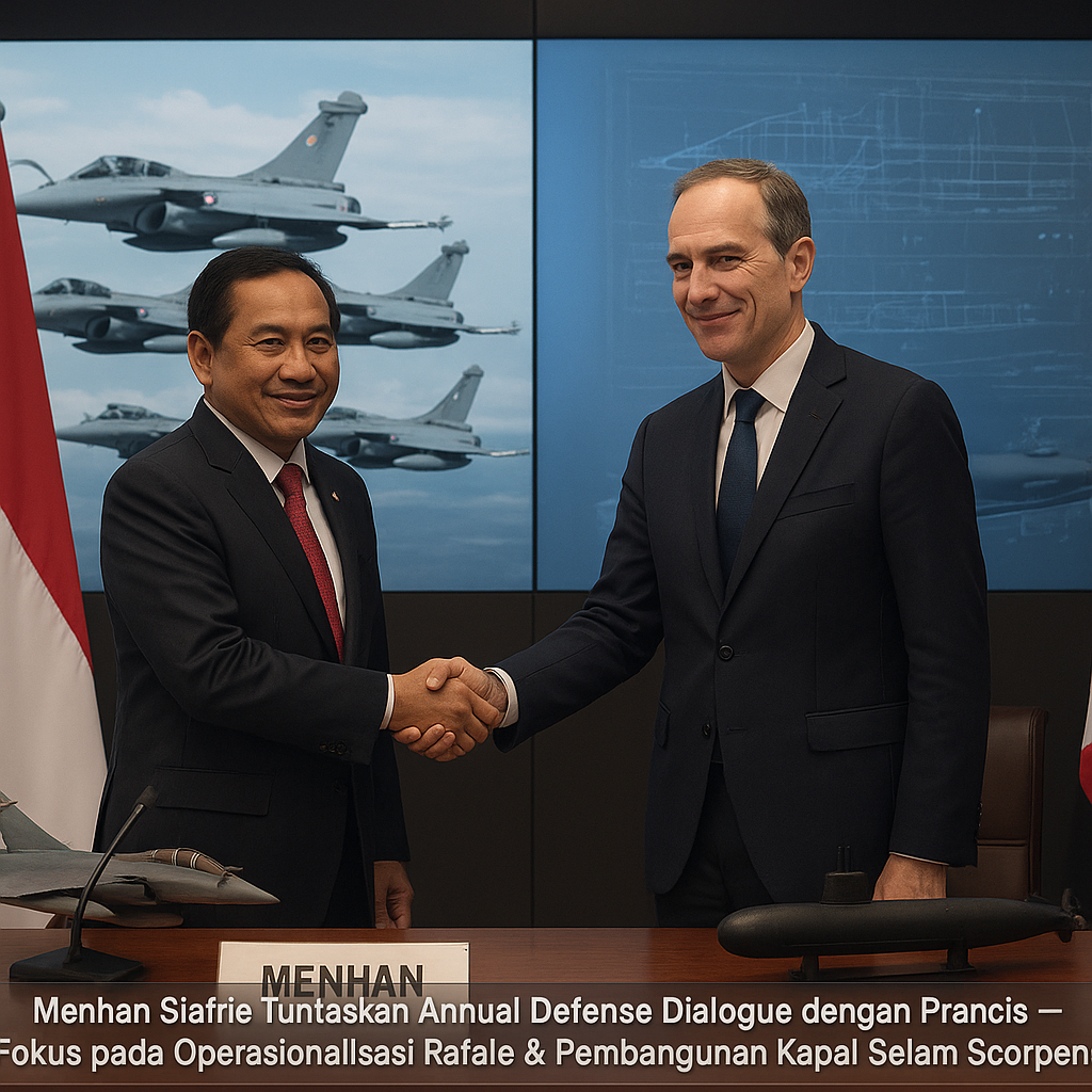 Menhan Sjafrie Tuntaskan Annual Defense Dialogue dengan Prancis, Fokus pada Operasionalisasi Rafale dan Pembangunan Kapal Selam Scorpene
