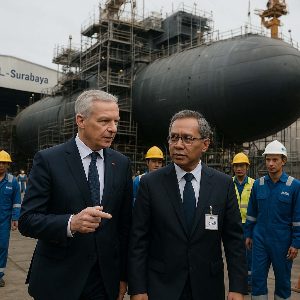 Menteri Pertahanan Prancis Tinjau Progres Pembangunan Kapal Selam Scorpene di PT PAL Surabaya