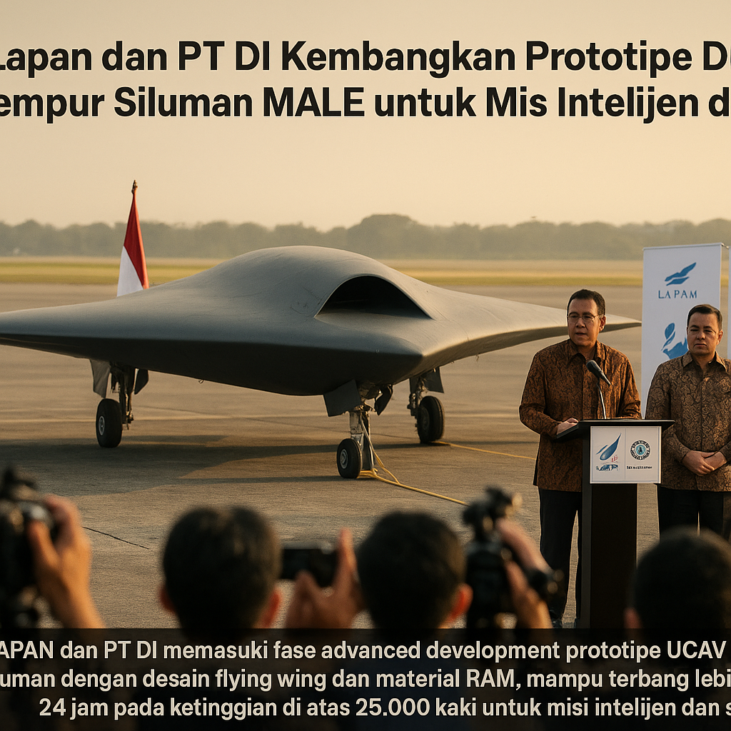 Lapan dan PT DI Kembangkan Prototipe Drone Tempur Siluman MALE untuk Mis Intelijen dan Strike