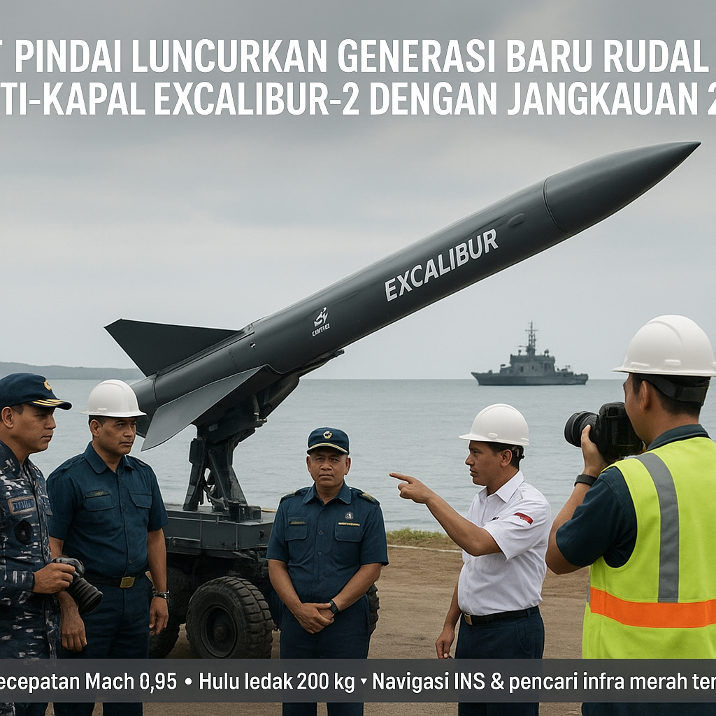 PT Pindad Luncurkan Generasi Baru Rudal Anti-Kapal Excalibur-2 dengan Jangkauan 250 Km