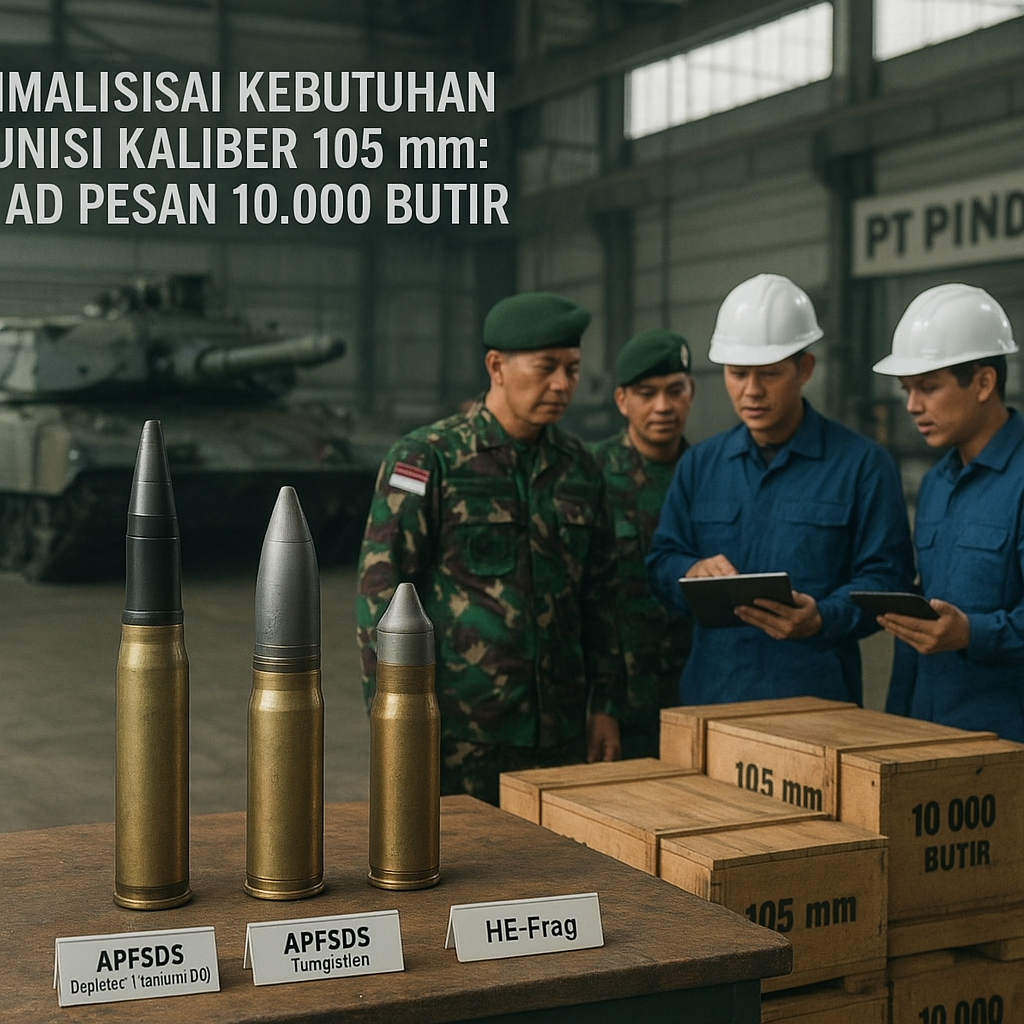 Optimalisasi Kebutuhan Amunisi Kaliber 105 mm untuk Tank Harimau: TNI AD Pesan 10.000 Butir Produksi Pindad