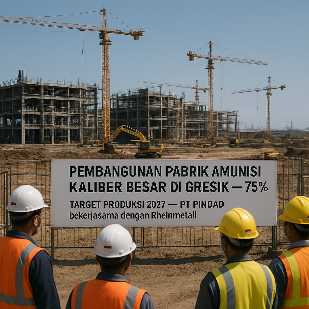 Pembangunan Pabrik Amunisi Kaliber Besar di Gresik Capai 75 Persen, Target Produksi 2027 untuk Kemandirian Industri