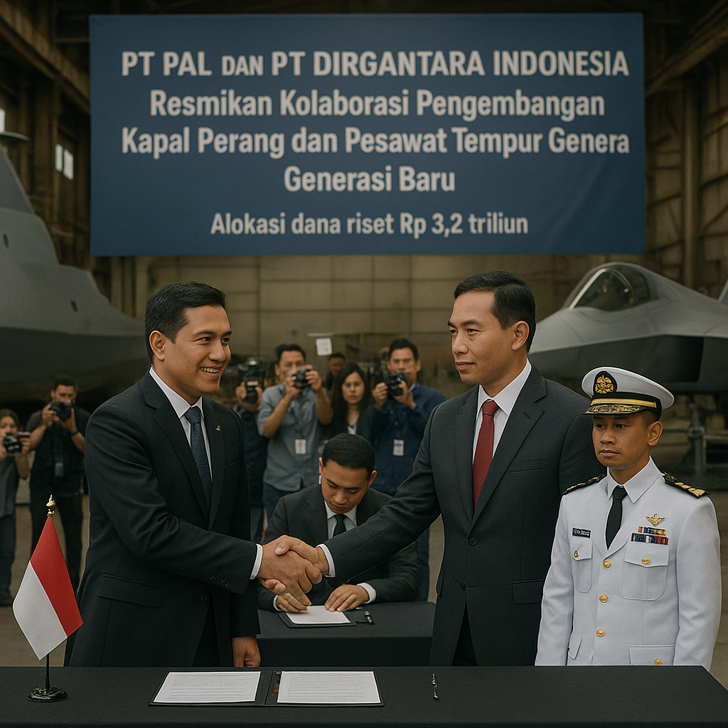 PT PAL dan PT Dirgantara Indonesia Resmikan Kolaborasi Pengembangan Kapal Perang dan Pesawat Tempur Generasi Baru
