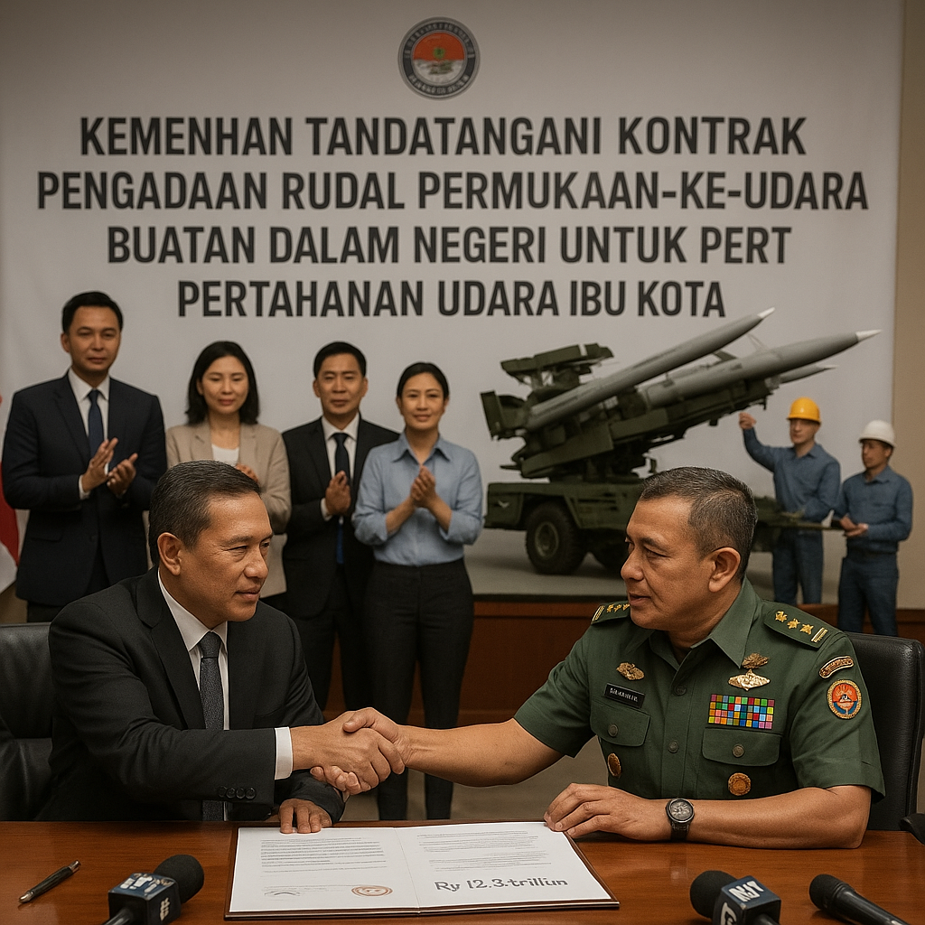 Kemenhan Tandatangani Kontrak Pengadaan Rudal Permukaan-ke-Udara Buatan Dalam Negeri untuk Pertahanan Udara Ibu Kota