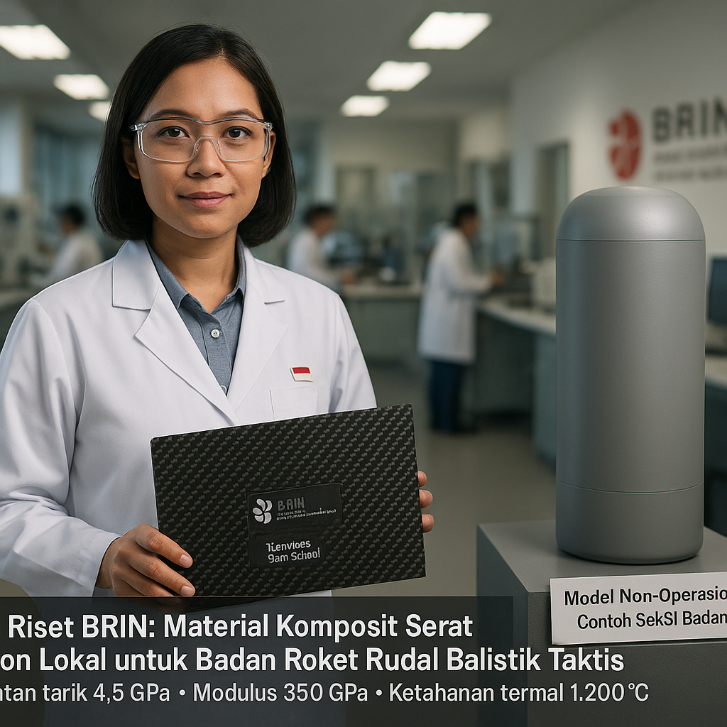 Hasil Riset BRIN: Material Komposit Serat Karbon Lokal untuk Badan Roket Rudal Balistik Taktis
