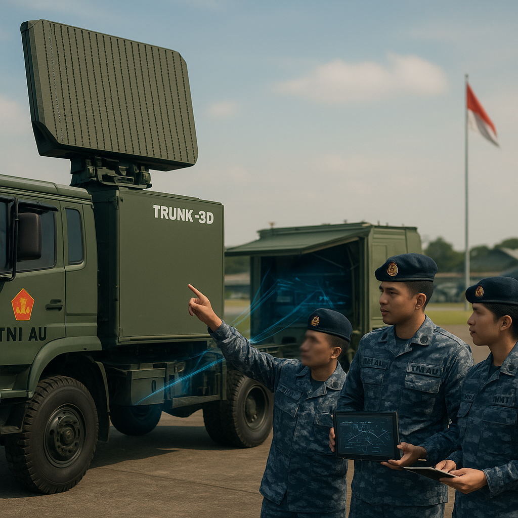 TNI AU Resmi Operasikan Sistem Radar Pertahanan Udara Mobile Trunk-3D Buatan PT LEN Industri
