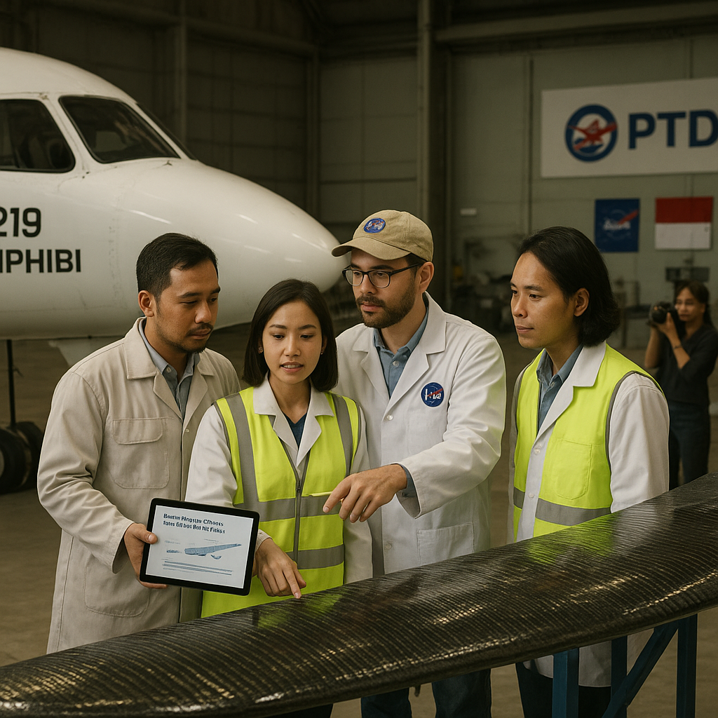 PTDI dan NASA Kerja Sama Riset Material Komposit untuk Rancang Bangun Sayap N219 Transport Pesawat Amphibi