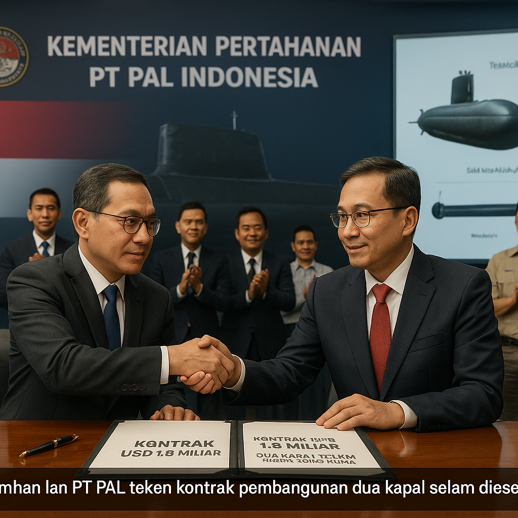 Kemhan dan PT PAL Teken Kontrak Pembangunan Dua Kapal Selam Diesel-Elektrik Kelas 'Kura-Kura' untuk Alutsista TNI AL