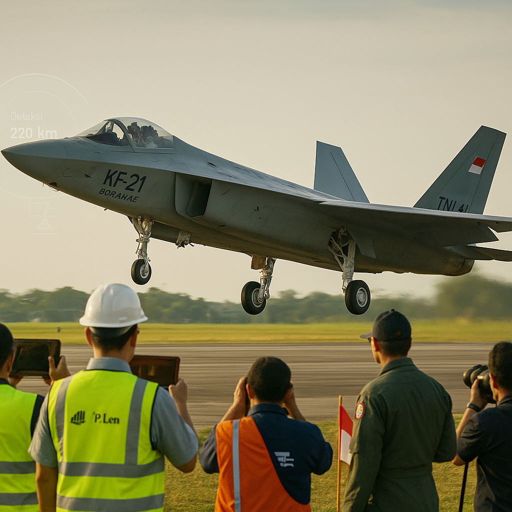 TNI AU Uji Terbang Perdana Pesawat Tempur KF-21 Boramae dengan Radar Lokal