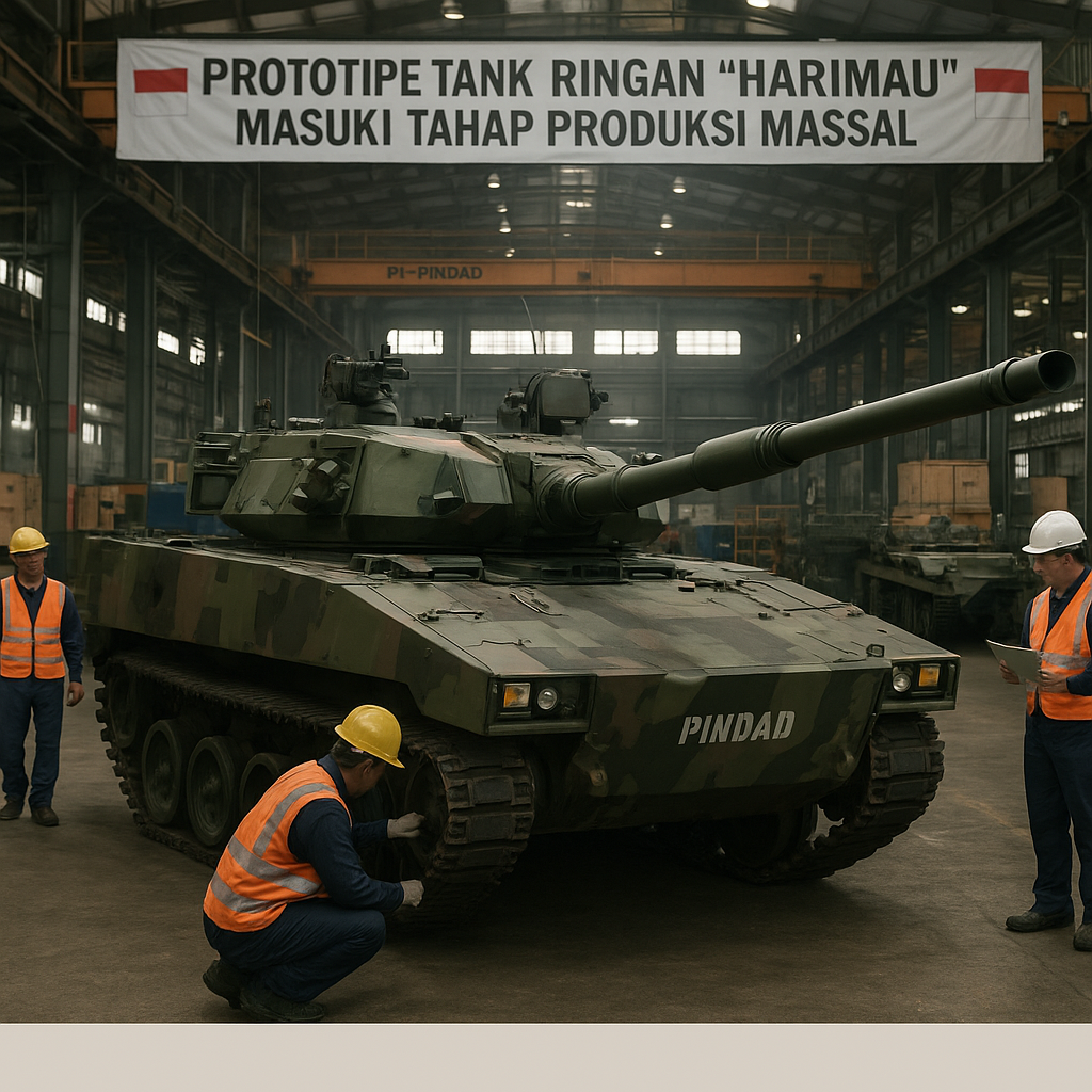 Prototipe Tank Ringan 'Harimau' Milik PT Pindad Masuki Tahap Produksi Massal