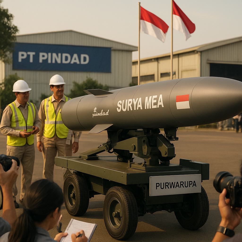 PT PINDAD Kembangkan Prototipe Rudal Permukaan-ke-Udara Jarak Menengah 'Surya MEA' dengan Baterai Solid-State