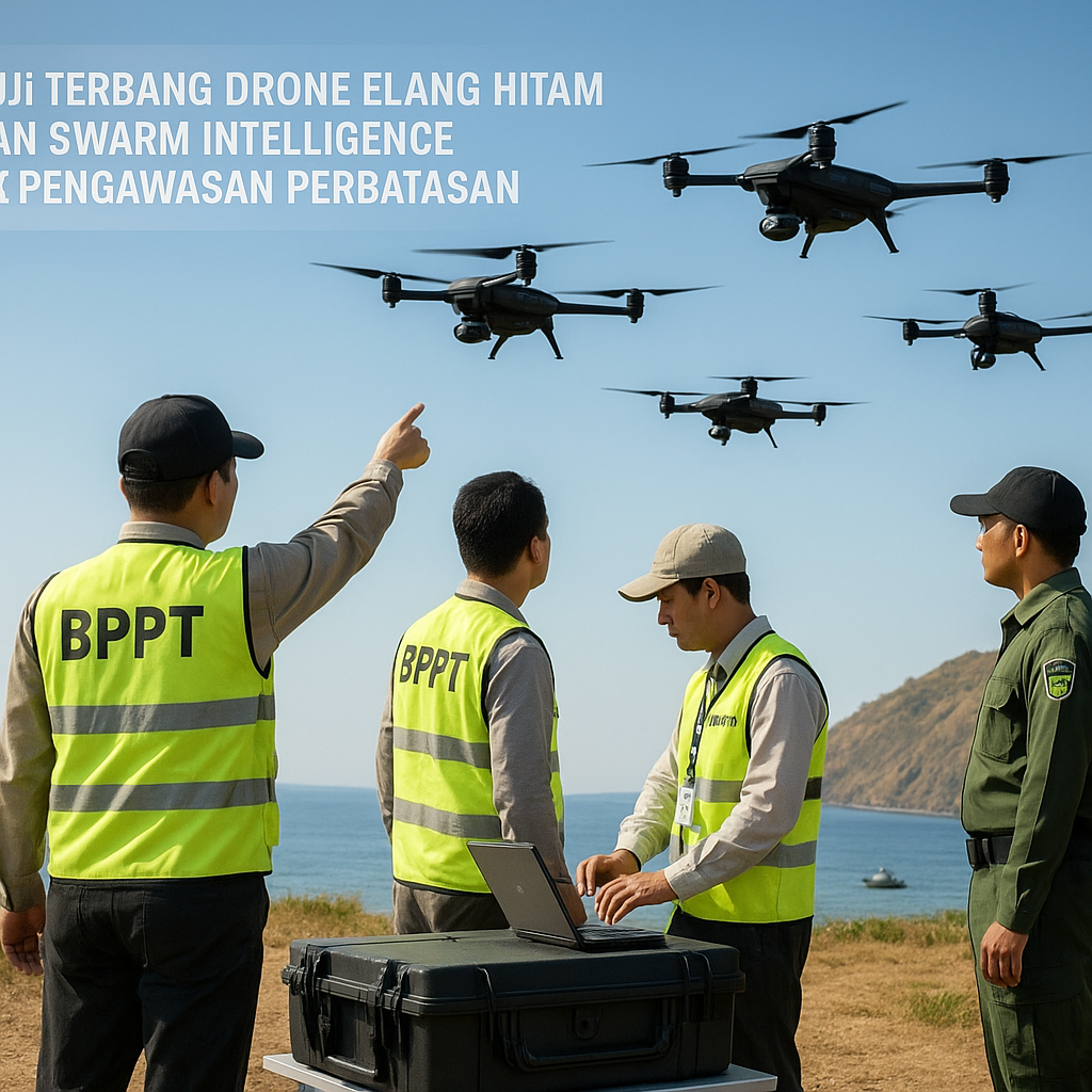 BPPT Uji Terbang Drone Elang Hitam dengan Kemampuan Swarm Intelligence untuk Pengawasan Perbatasan