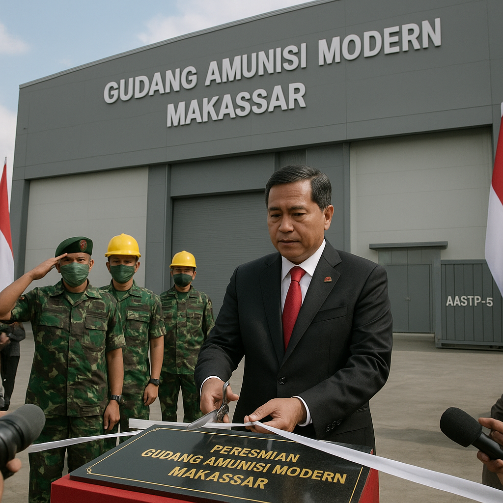 Menhan Resmikan Gudang Amunisi Modern di Makassar untuk Dukung Operasi Timtim-Timur