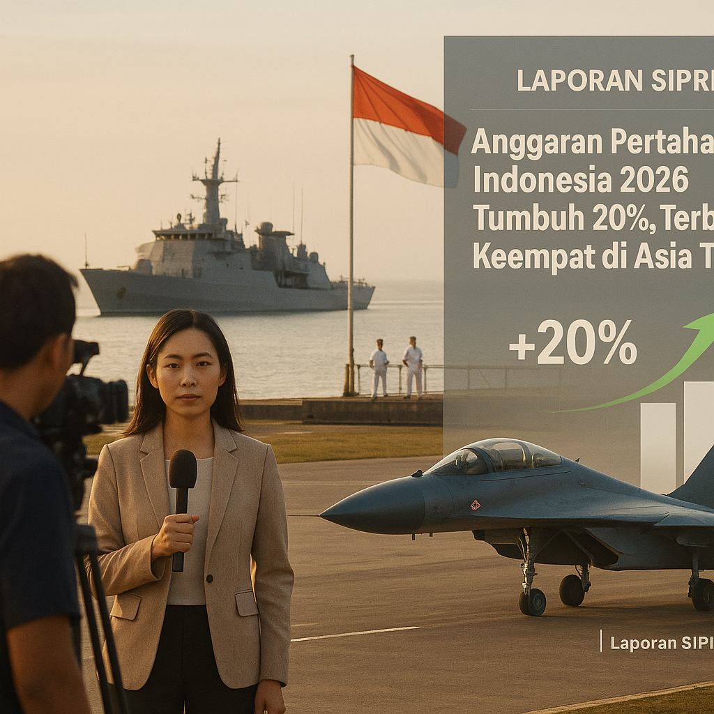 Laporan SIPRI: Anggaran Pertahanan Indonesia 2026 Tumbuh 20%, Terbesar Keempat di Asia Tenggara