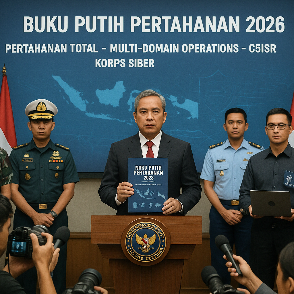 Kemhan Rilis Buku Putih Pertahanan 2026: Fokus pada Pertahanan Total dan Revolusi Militer
