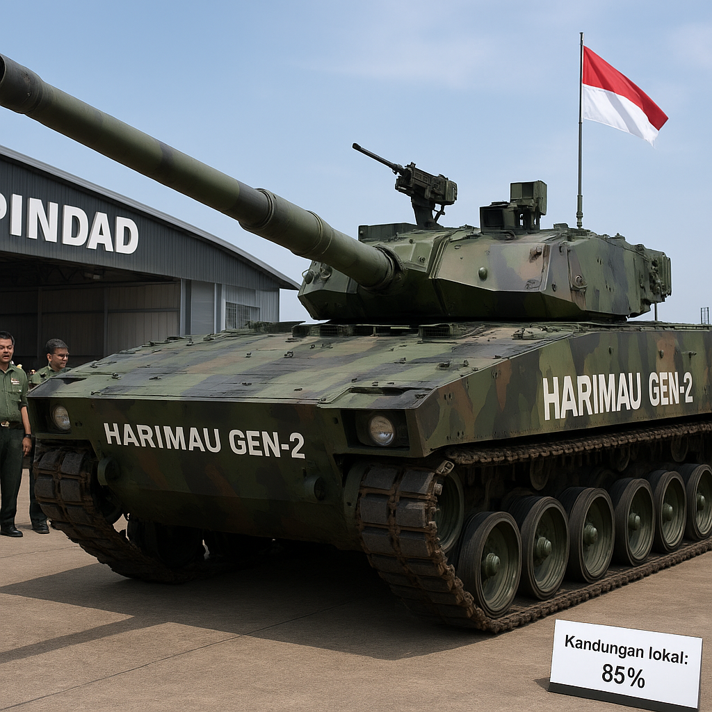 PT Pindad Perkenalkan Tank Medium Harimau Generasi Kedua dengan Meriam 105mm