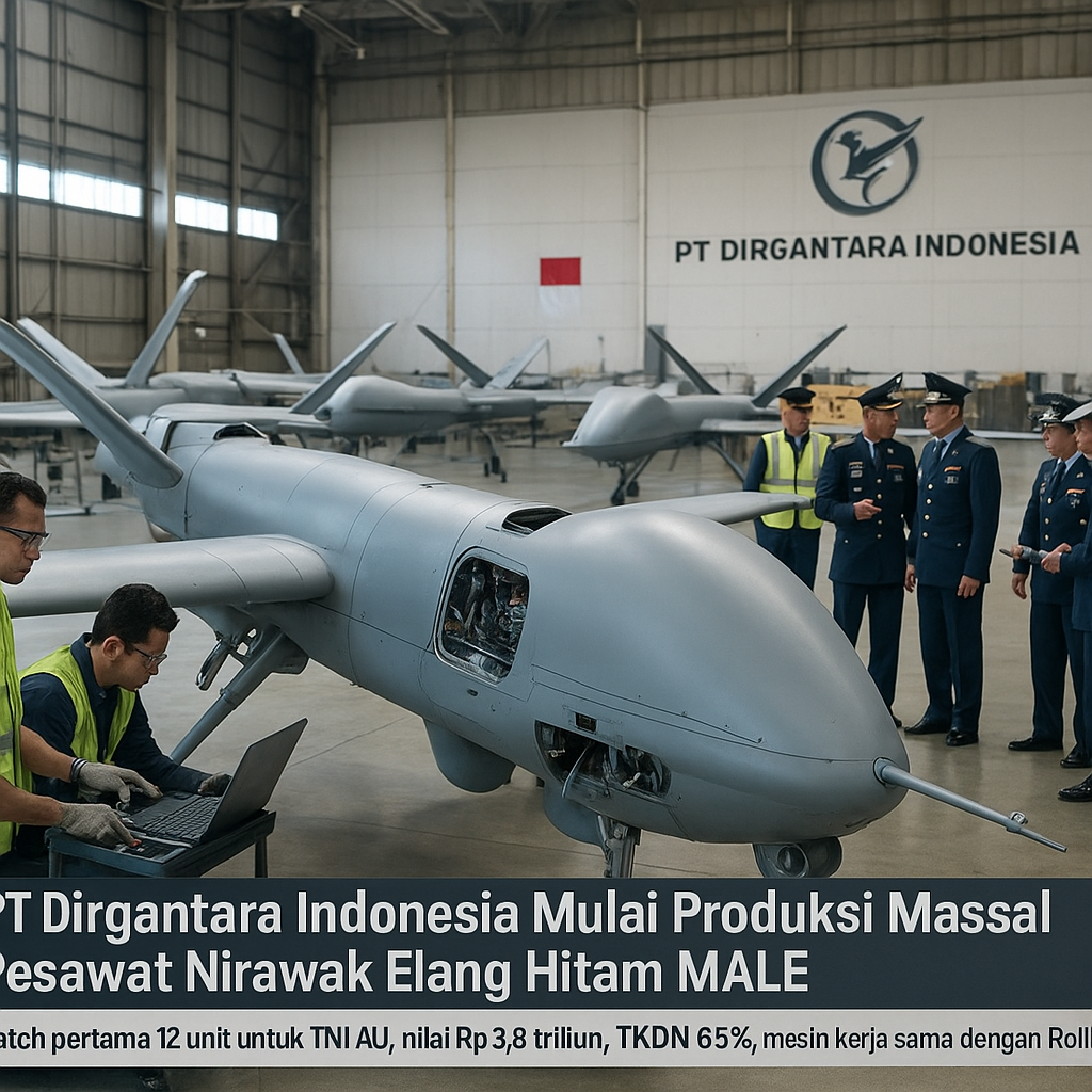PT Dirgantara Indonesia Mulai Produksi Massal Pesawat Nirawak Elang Hitam MALE