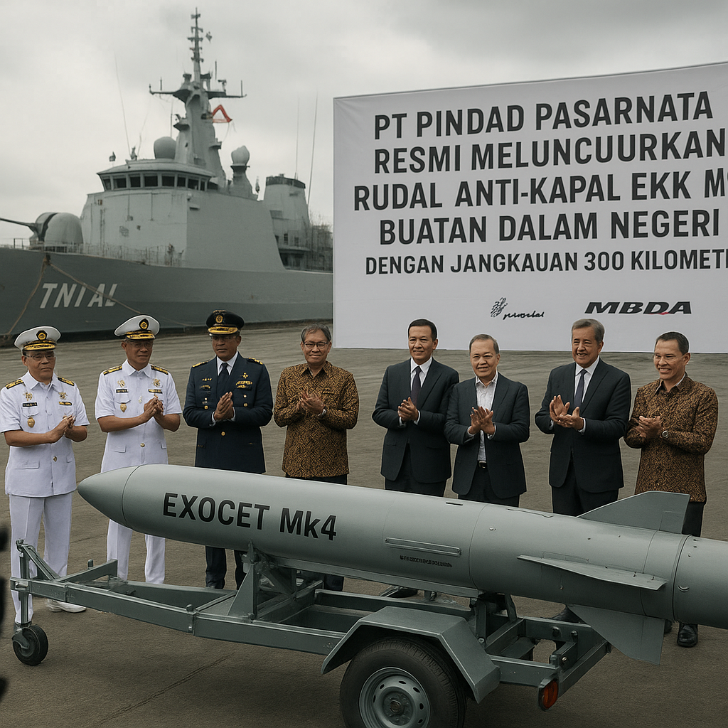 PT Pindado Pasarnata Resmi Meluncurkan Rudal Anti-Kapal Exocet Mk4 Buatan Dalam Negeri dengan Jangkauan 300 Kilometer